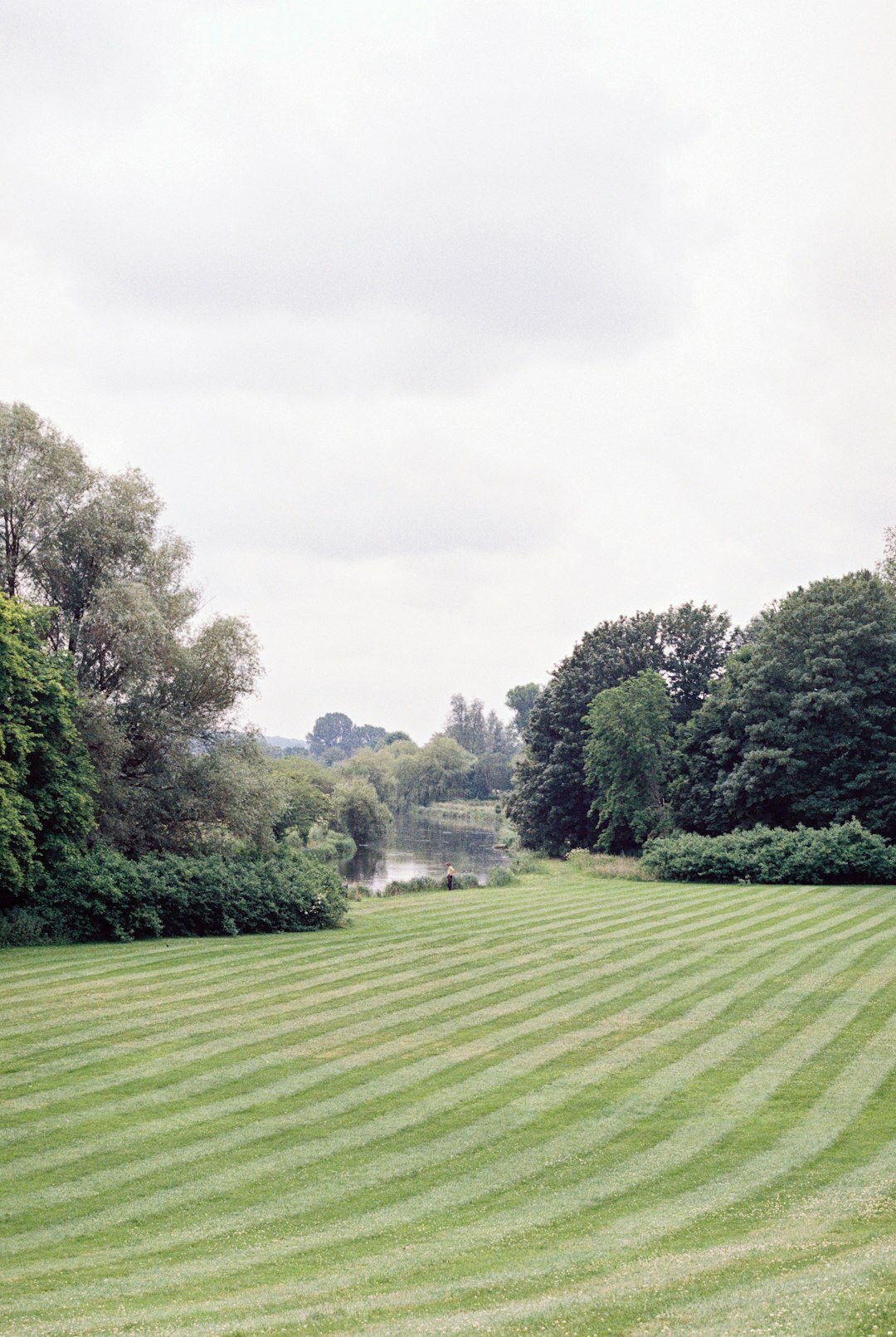 mowing lawn